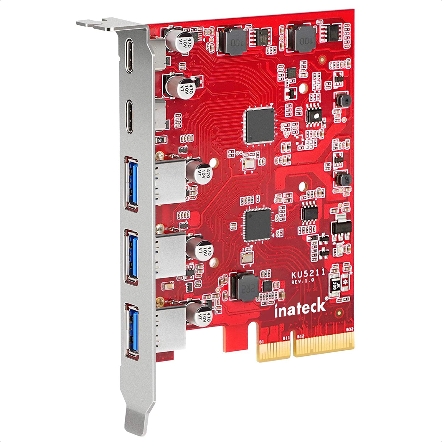 Inateck PCIe USB 3.2 Gen 2カード、帯域幅20 Gbps、3つのUSB Type-Aポートと2つのUSB Type- –  Inateckバックパックジャパン
