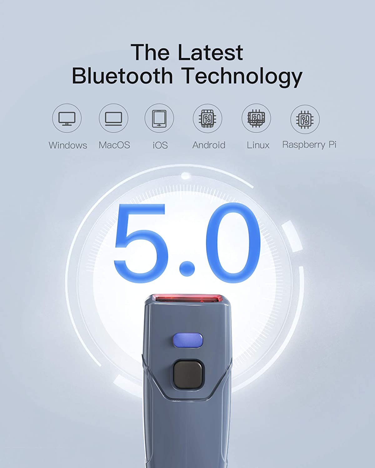1D 2Dワイヤレス バーコードスキャナー、Bluetooth 5.0、日本語バーコード対応、ポータブルポケットスキャナー、液晶画面読み取り BCST-40 - Inateckバックパックジャパン