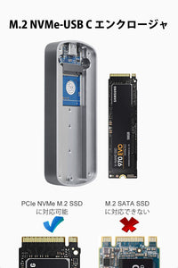 Inateck USB 3.1 NVMeエンクロージャ、最大10Gbps、USBケーブル2本付き、SA01004 - Inateckバックパックジャパン