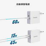 画像をギャラリービューアに読み込む, Inateck USB C充電器、2つUSB Cポート付き60W PD充電器、CC01001、白 - Inateckバックパックジャパン
