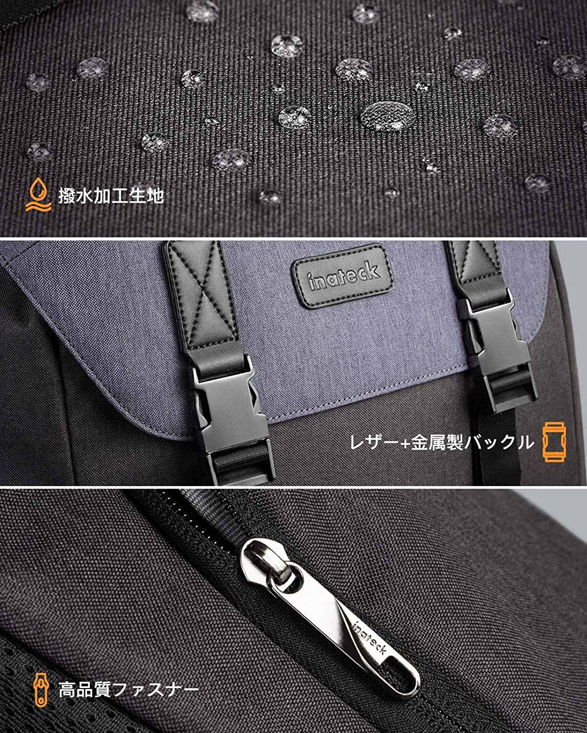 25L   リュック ラップトップ バックパック 通勤 旅行 通学  撥水加工 BP01005_blackBlue - Inateckバックパックジャパン