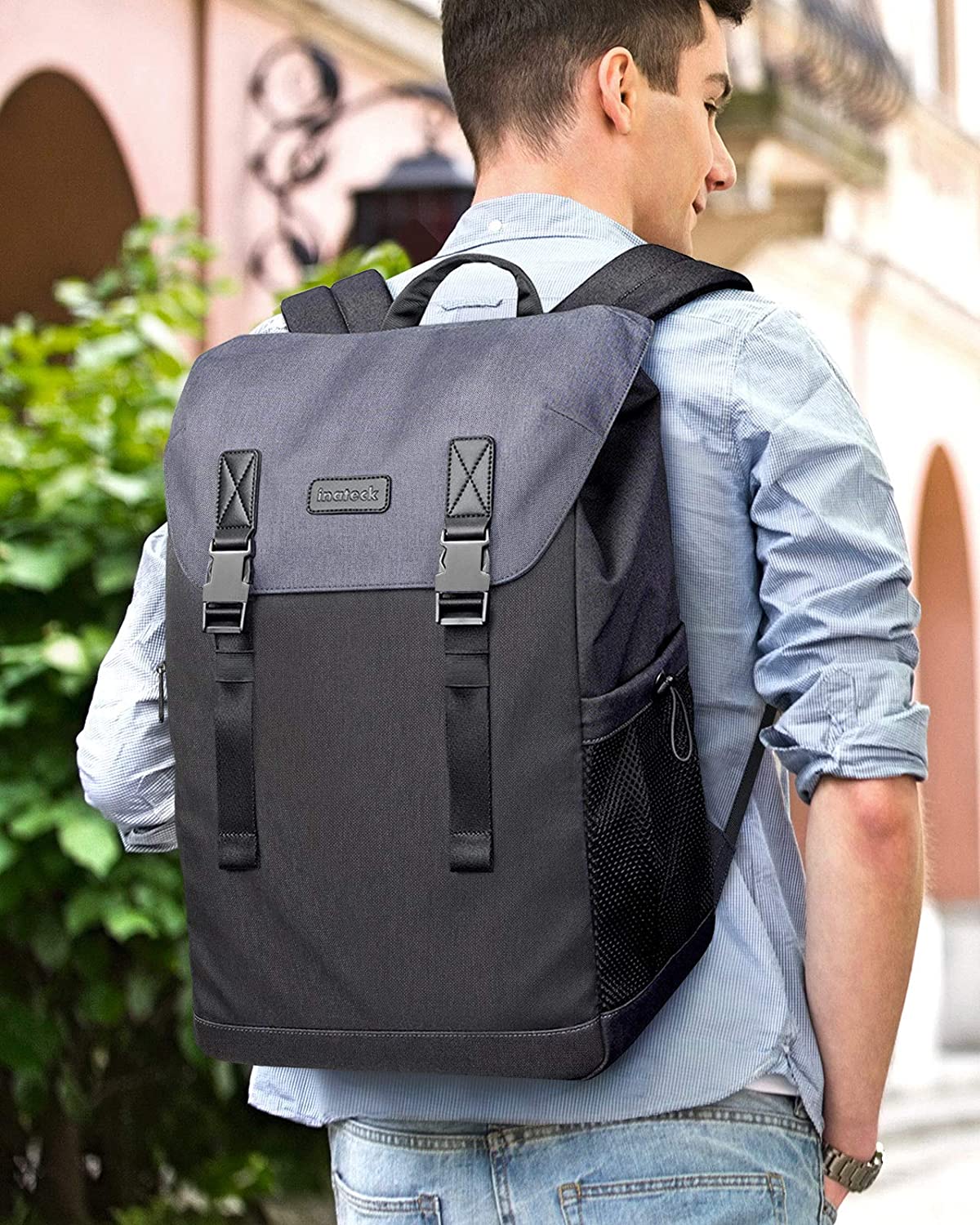 25L   リュック ラップトップ バックパック 通勤 旅行 通学  撥水加工 BP01005_blackBlue - Inateckバックパックジャパン