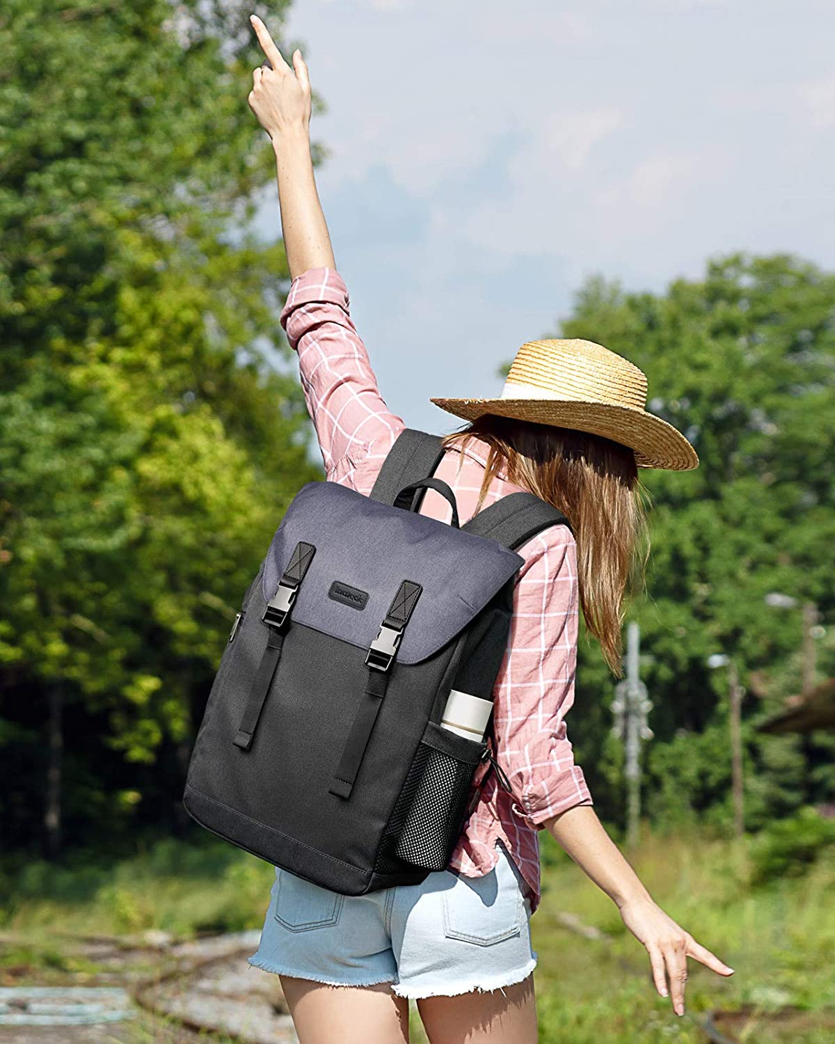 25L   リュック ラップトップ バックパック 通勤 旅行 通学  撥水加工 BP01005_blackBlue - Inateckバックパックジャパン