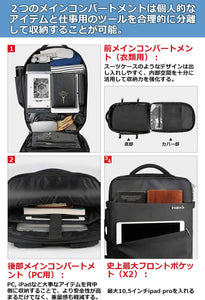 40L 17インチキャリーオン トラベルバック BP03001，black - Inateckバックパックジャパン