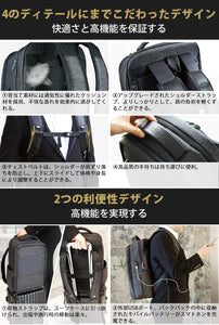 15.6インチ ラップトップバックパック USB充電ポート付き 撥水加工　CB1001，black - Inateckバックパックジャパン