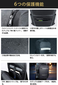 15.6インチ ラップトップバックパック USB充電ポート付き 撥水加工　CB1001，black - Inateckバックパックジャパン