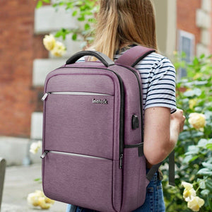 15.6インチ ラップトップバックパック USB充電ポート付き 撥水加工　CB1001，purple - Inateckバックパックジャパン