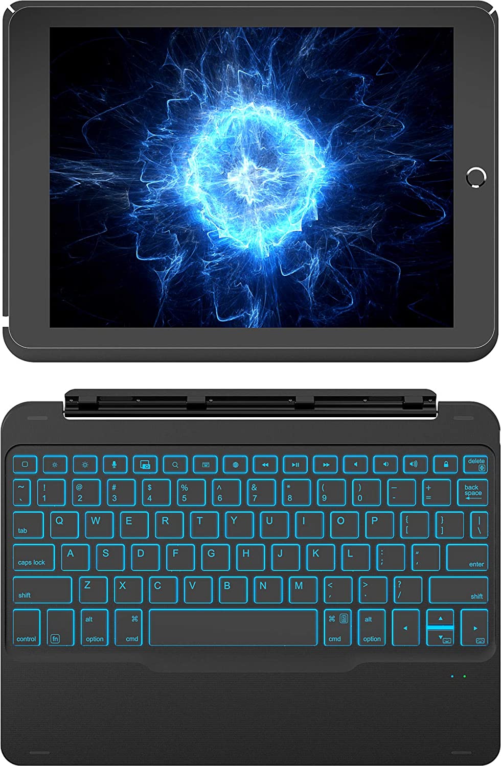 iPadキーボードケースiPad2018/2017、iPad Air、バックライト付き、取り外し可能なキーボード-KB02003_black - Inateckバックパックジャパン
