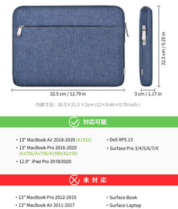 13インチ /13インチ New MacBook Pro 2020-2016/Surface Pro X/7/6/5/4/3/12.9 iPad Pro 2020-2018 対応 PCインナーバッグ LB01004-13L，blue - Inateckバックパックジャパン