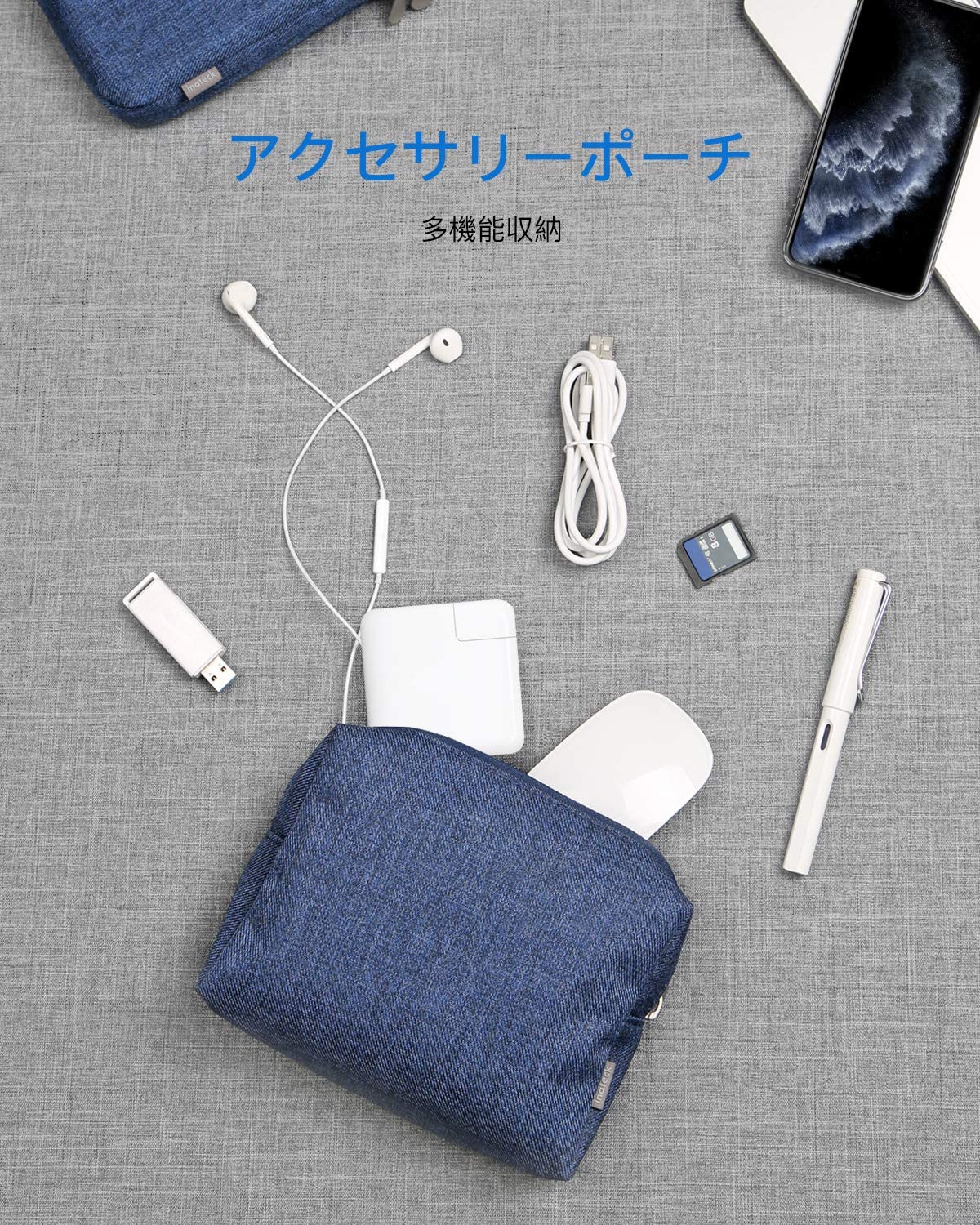13インチ /13インチ New MacBook Pro 2020-2016/Surface Pro X/7/6/5/4/3/12.9 iPad Pro 2020-2018 対応 PCインナーバッグ LB01004-13L，blue - Inateckバックパックジャパン