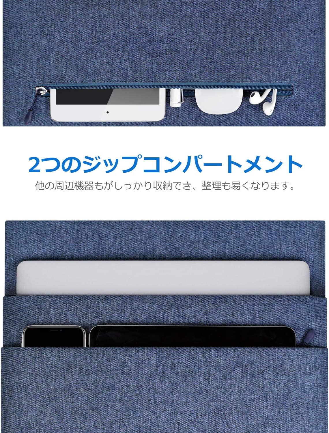 16インチ MacBook Pro/ MacBook Pro Retina ラップトップスリーブ LC1503，blue - Inateckバックパックジャパン