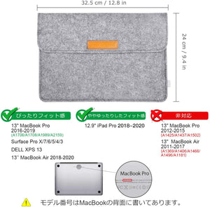 12.9-13インチMacBook Air/Pro/Surface Pro/ iPad pro ラップトップスリーブ SP1003, light gray - Inateckバックパックジャパン