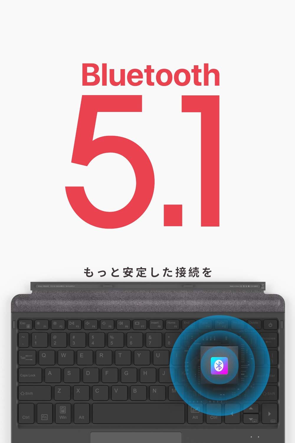 Inateck Surface Go キーボード カバー 、Bluetooth 5.1、7色バックライト、Surface Goのみ対応可能、KB02009 - Inateckバックパックジャパン