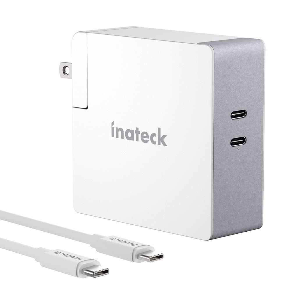 Inateck USB C充電器、2つUSB Cポート付き60W PD充電器、CC01001、白 - Inateckバックパックジャパン