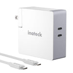 画像をギャラリービューアに読み込む, Inateck USB C充電器、2つUSB Cポート付き60W PD充電器、CC01001、白 - Inateckバックパックジャパン
