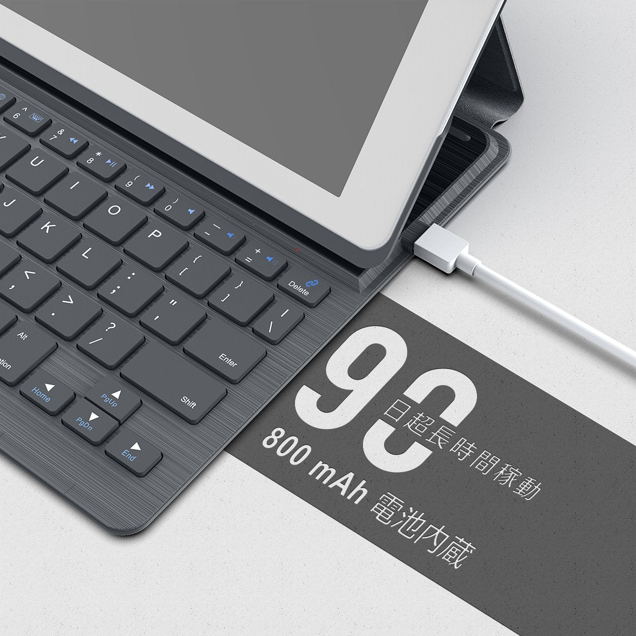 Inateck iPad 第6世代（2018）、第5世代（2017）、iPad Air 1用 キーボードカバー,ダークグレー、BK2003 - Inateckバックパックジャパン