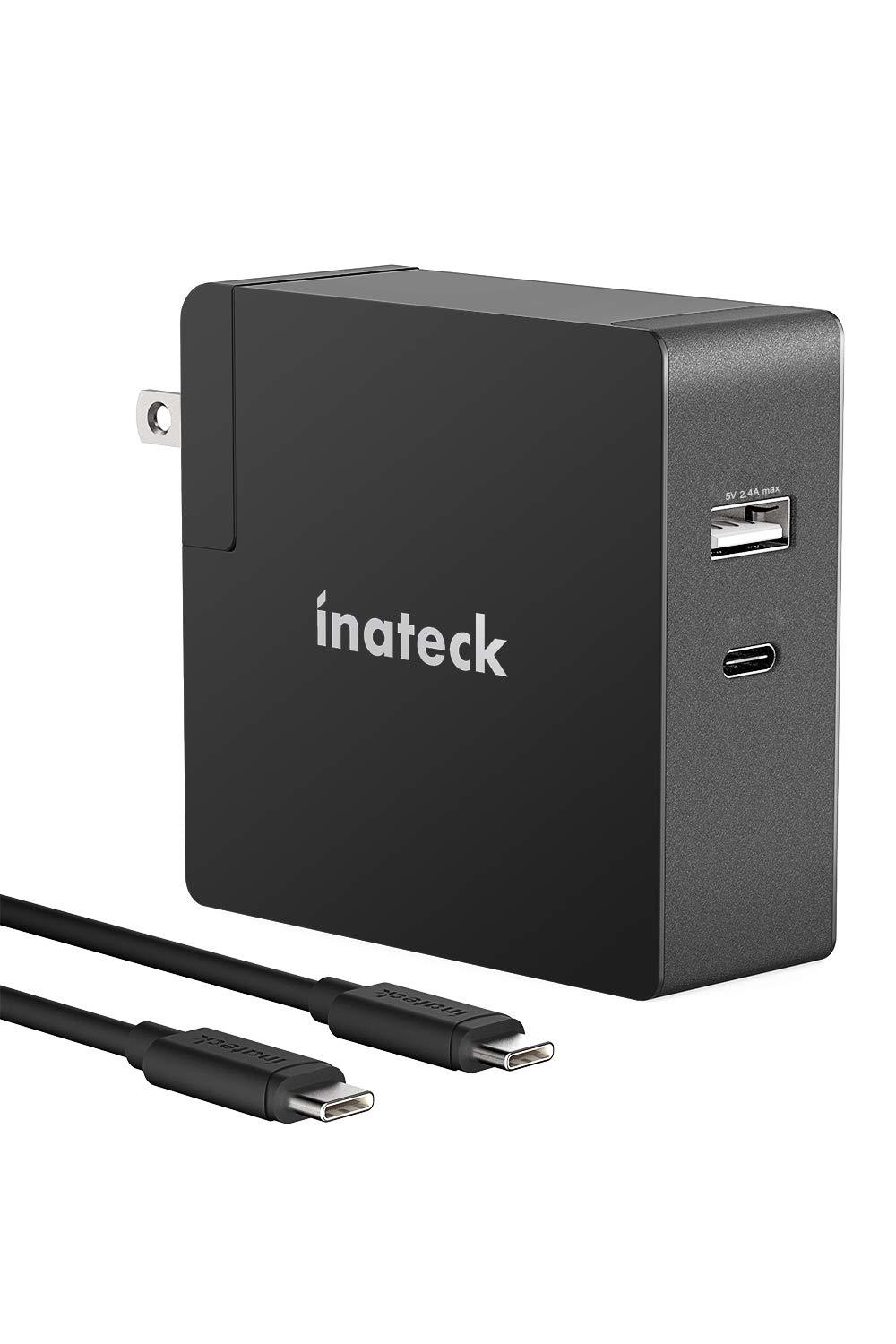 Inateck USB C充電器2MタイプCケーブル付き、60W USB-C 電源供給ポートと12W USB Aポート付き、CC01003-BK - Inateckバックパックジャパン